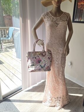 Lace Maxi Dress - Blush Pink